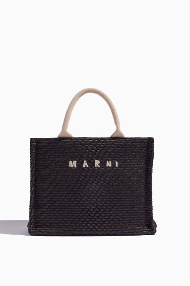Marni Tops Small Basket Bag in Black/Natural