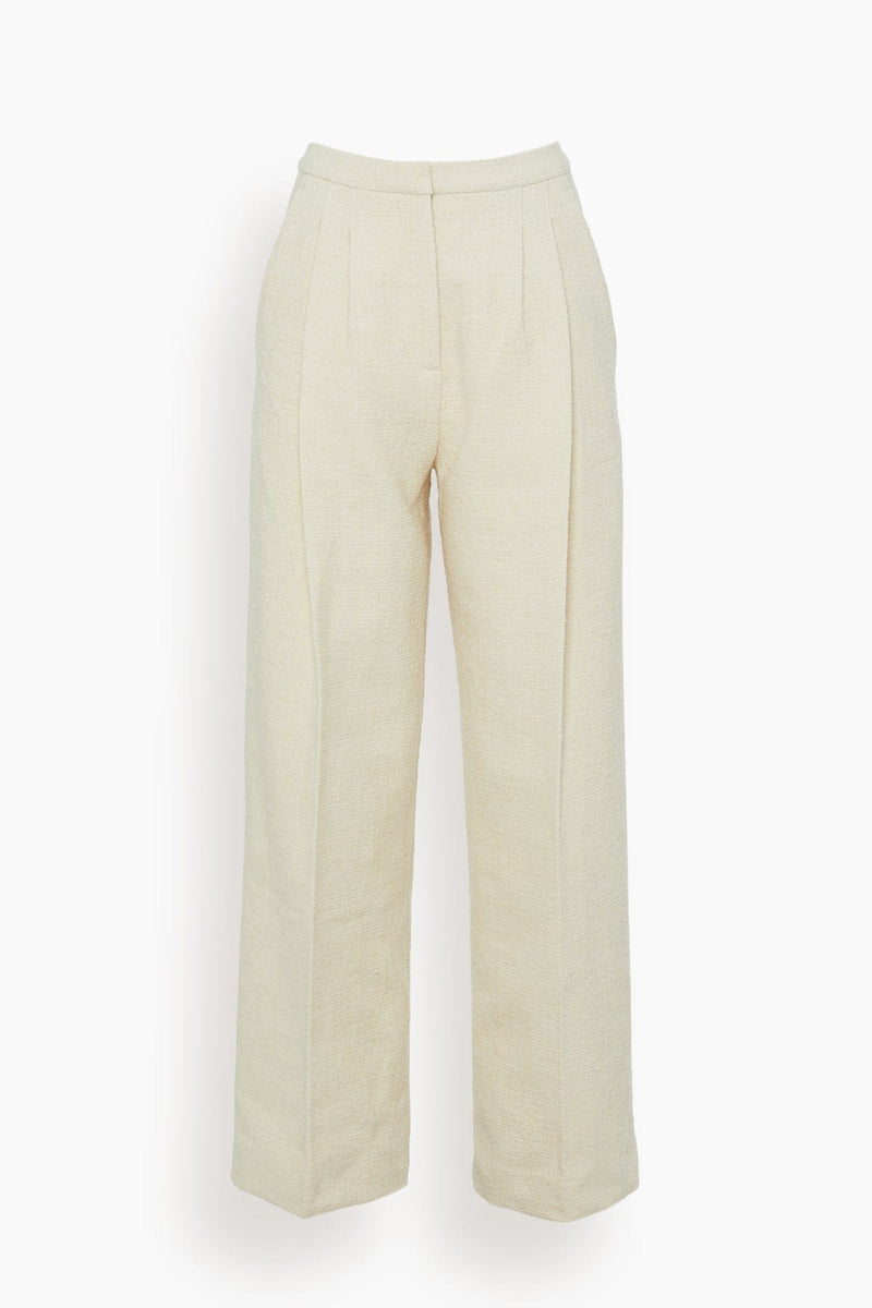 Mark Kenly Domino Tan Priscilla High Waist Trousers in Ivory