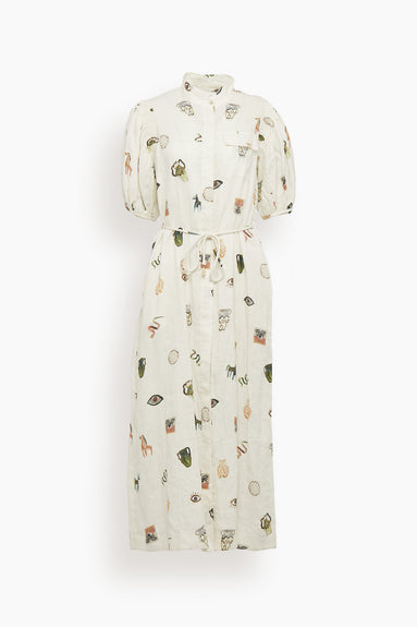 Hera Midi Dress in Ivory
