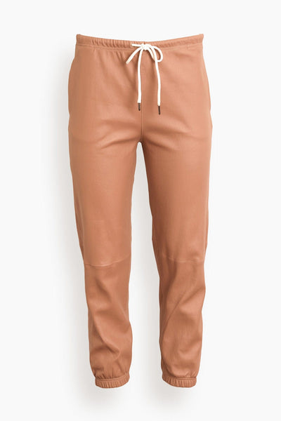 Leather Sweatpants in Dusty Pink
