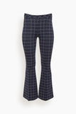 Pull On Cropped Flare Pant in Navy/White