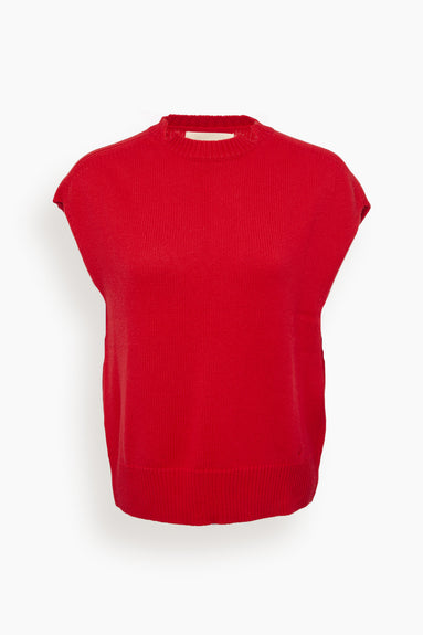 Sagar Short Sleeve Sweater in Red