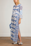 Bell Dresses Jane Maxi Dress with Belt in Blue Multi