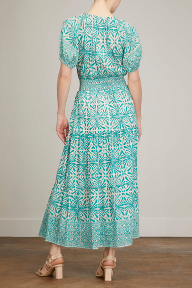 Bell Dresses Rachel Maxi Dress in Turquoise Print