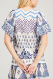 Bell Tops Angel Top in Blue Multi