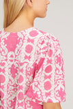 Bell Tops Fran Blouse in Fuschia Multi Bell Fran Blouse in Fuschia Multi