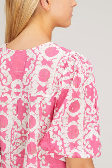 Bell Tops Fran Blouse in Fuschia Multi Bell Fran Blouse in Fuschia Multi