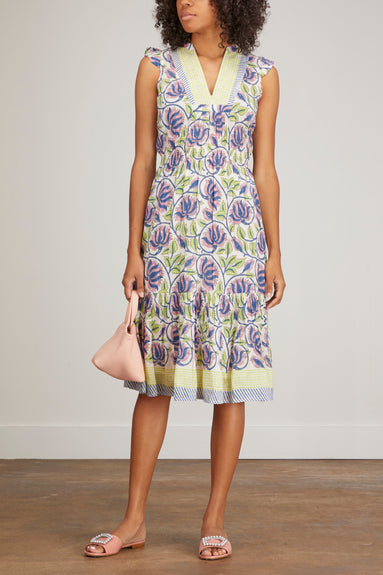 Bell Dresses Lola Midi Dress in Yellow Multi Bell Lola Midi Dress in Yellow Multi