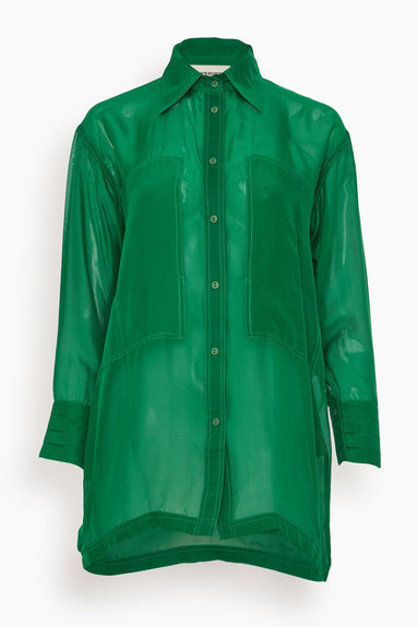 Lovebirds Tops Chiffon Shirt in Green