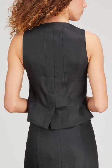 Black Iris Tops Bobbie Vest in Black