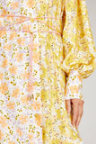 Brogger Dresses Elsie Long Sleeve V-Neck Dress in Yellow Floral/White Brogger Elsie Long Sleeve V-Neck Dress in Yellow Floral/White