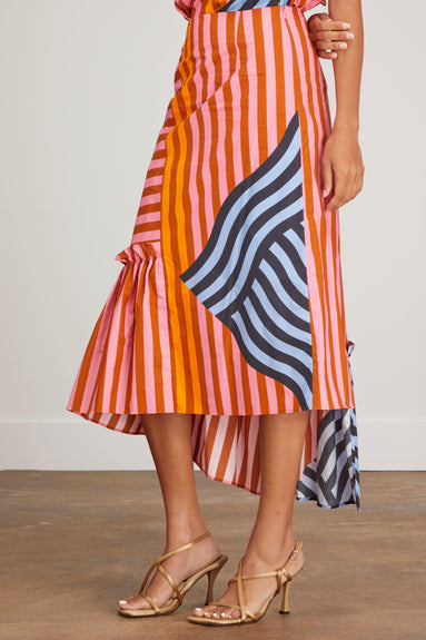 Brogger Skirts Heather Skirt in Tan Stripe Print
