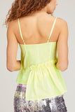Brogger Tops Heather Cami Top in Fluro Yellow Stripe