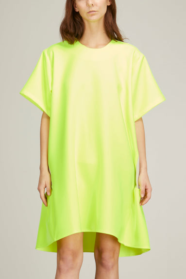 Brogger Dresses Lily Mini Dress in Fluro Yellow/Beige