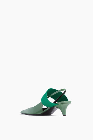 Bruno Frisoni Sandals Kitten Heel Elastic Sling Back Sandal in Olive Green