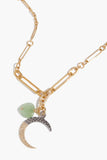 Samira 13 Necklaces Green Aventurine Heart Charm Necklace in 14k Yellow Gold