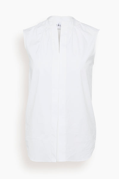 Olympia Sleeveless Blouse in White