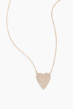 Vintage La Rose Unclassified Pave Heart Necklace in 14k Yellow Gold