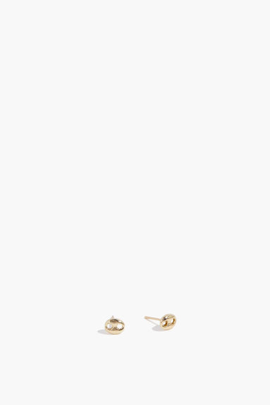 Vintage La Rose Earrings Horsebit Studs in 14K Yellow Gold