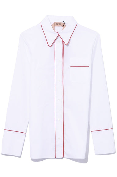 No. 21 Clothing Collared Shirt in White