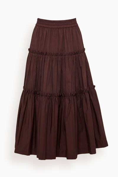 Sloane Tiered Skirt in Merlot