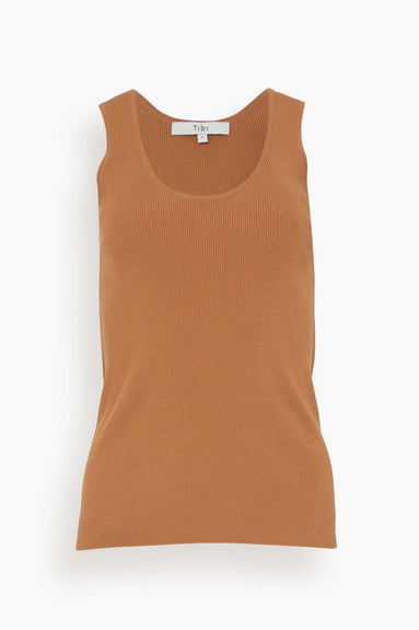 Tibi Sweaters Giselle Tank Sweater in Caramel