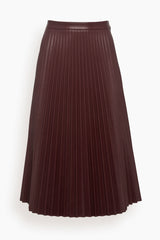 Proenza Schouler White Label Faux Leather Pleated Skirt in Plum