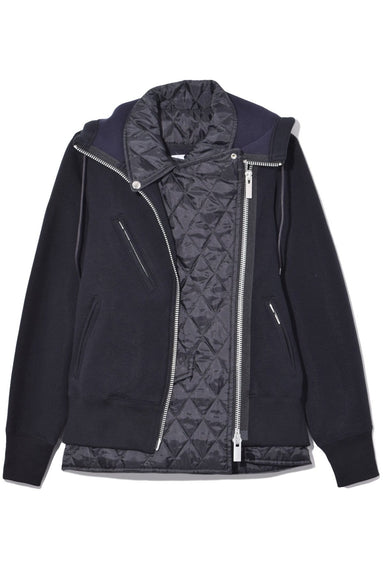 Sacai Clothing Sponge Sweat Jacket in Black/Black