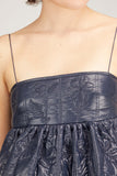 Cecilie Bahnsen Tops Bandeau Top with Bow Straps in Navy Blue