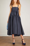 Cecilie Bahnsen Dresses Tiered Dress with Wrap Detail in Navy Blue