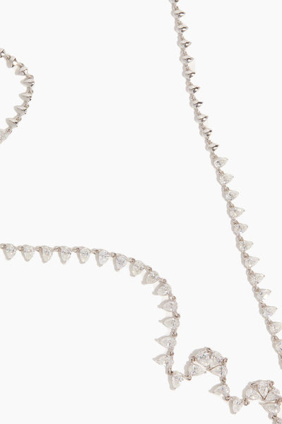 Pear Diamond Tennis Necklace in 14K White Gold