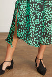 Christian Wijnants Skirts Fluid Elastic Waistband Skirt in Green Dots