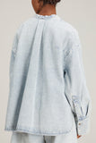 Christian Wijnants Tops Tashvid Top in Bleached Denim Christian Wijnants Tashvid Top in Bleached Denim