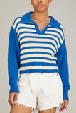 Ciao Lucia Tops Venezia Polo in Blue/Ivory