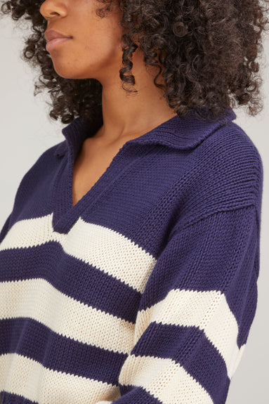 Ciao Lucia Sweaters Venezia Polo in Navy/Ivory