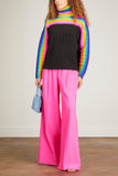 Christopher John Rogers Sweaters Rainbow Striped Turtleneck Sweater in Black Multi