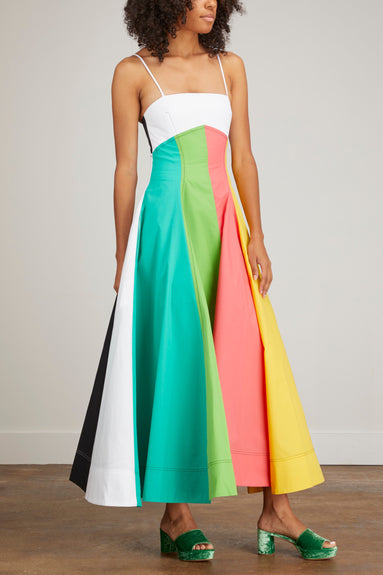 Christopher John Rogers Dresses Color Block A-Line Dress in Rainbow Multi Christopher John Rogers Color Block A-Line Dress in Rainbow Multi