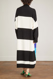 Christopher John Rogers Dresses Oversized Striped V Neck Sweater Dress in Rainbow Multi