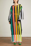 Christopher John Rogers Dresses Striped Sheer Knit Caftan in Rainbow Multi