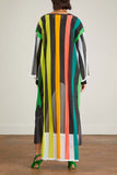 Christopher John Rogers Dresses Striped Sheer Knit Caftan in Rainbow Multi