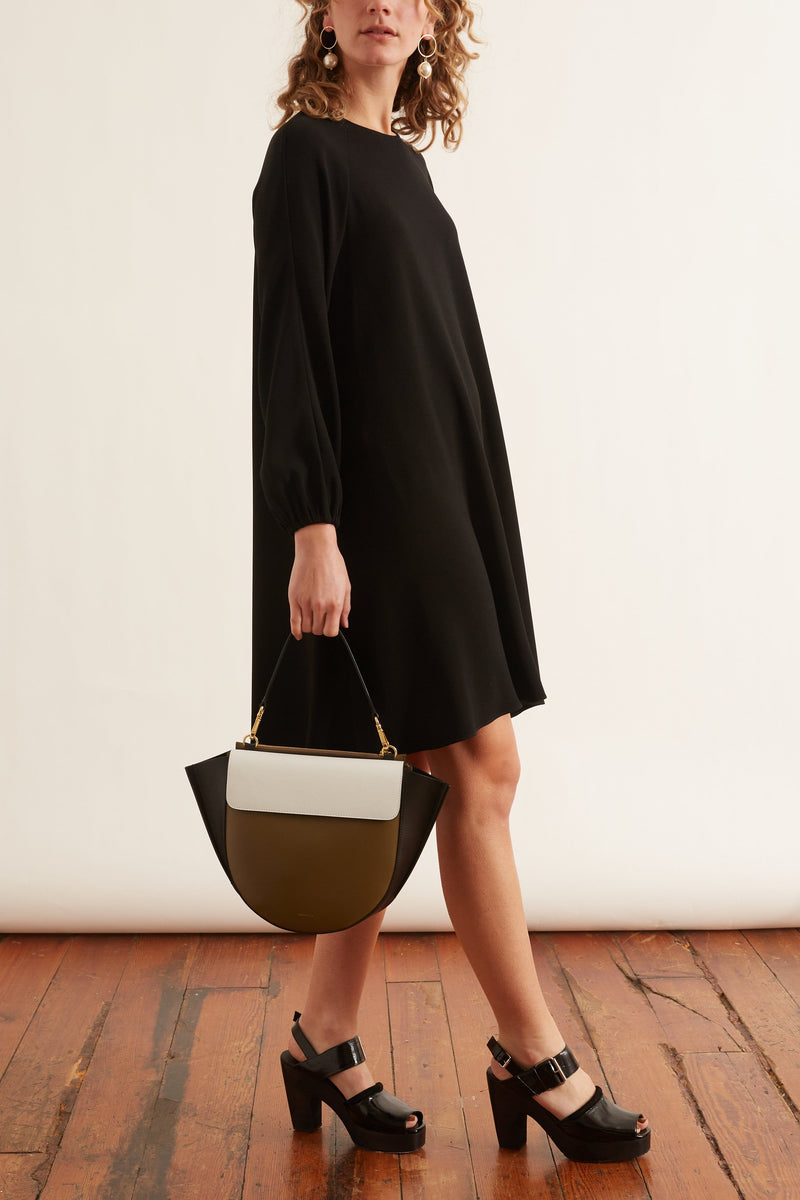 Co Peasant Sleeve Raglan Dress in Black Hampden Clothing