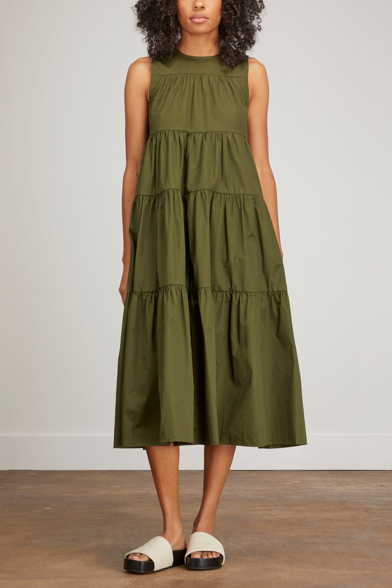 CO Sleeveless Tiered Dress in Evergreen – Hampden Clothing