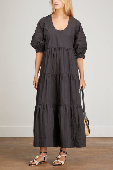 CO Dresses U-Neck Tiered Dress in Black
