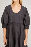 CO Dresses U-Neck Tiered Dress in Black