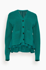 Knit x Satin Cardigan in Green – Hampden Clothing