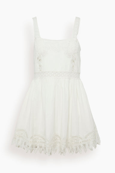Tariah Pinafore Dress in True White