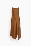 Jonathan Simkhai Dresses Nellie Classic Wovens Cowl Slip Dress in Copper