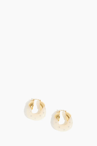 Lizzie Fortunato Earrings Organic Hoops in Studded Ivory