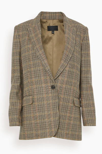 Diane Blazer in Brown/Olive Plaid