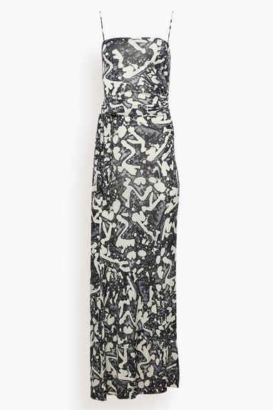 Stella McCartney Dresses Frank Stella Swan Inspired Print Fluid Long Dress in Black/White